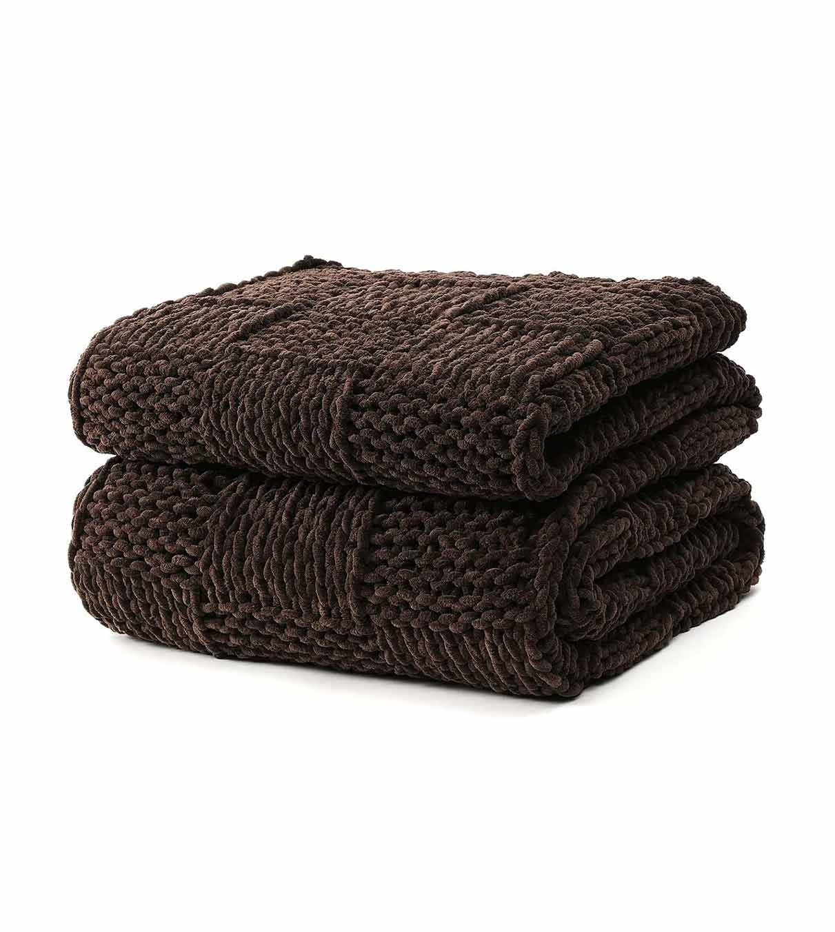 Product: Chenille Throw Blanket | Color: Coffee Brown Checkered