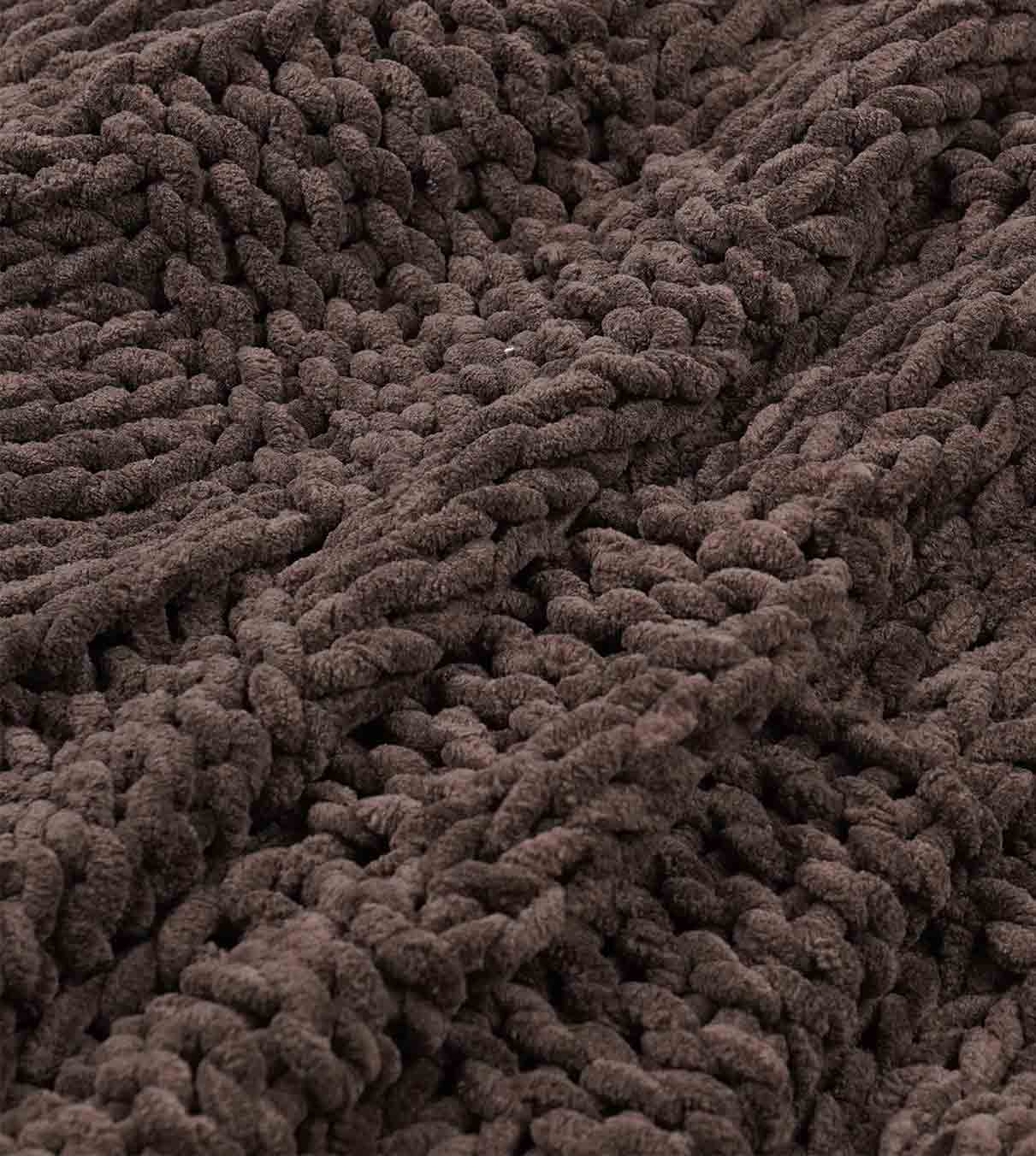 Product: Chenille Throw Blanket | Color: Coffee Brown Checkered