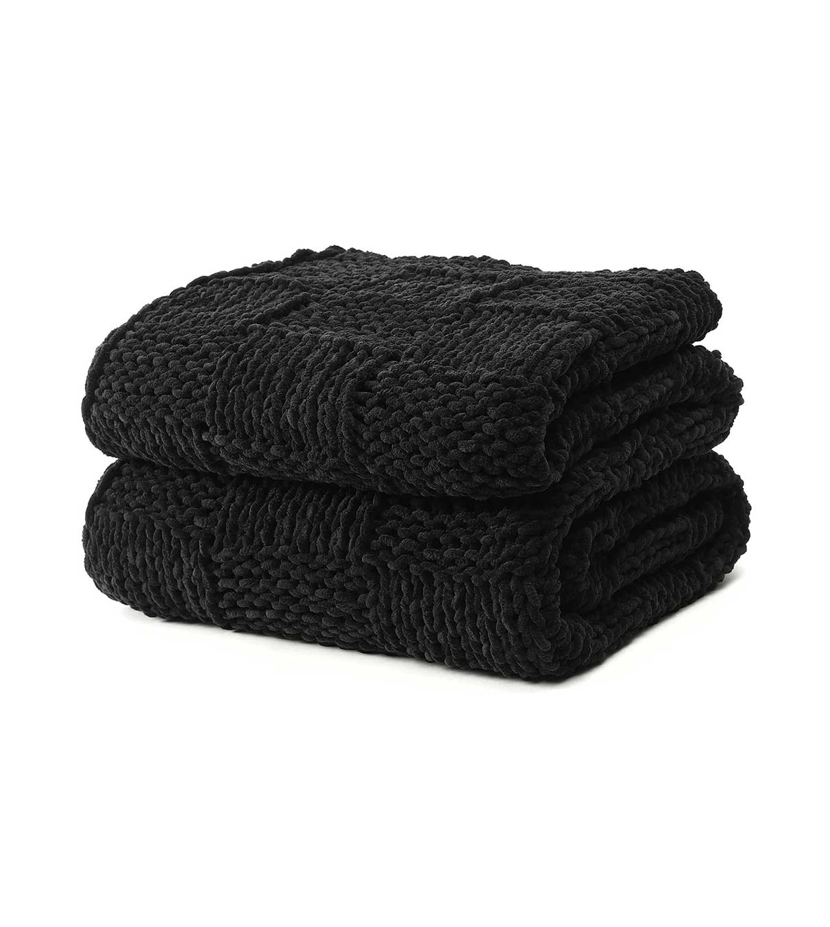 Product: Chenille Throw Blanket | Color: Black Checkered